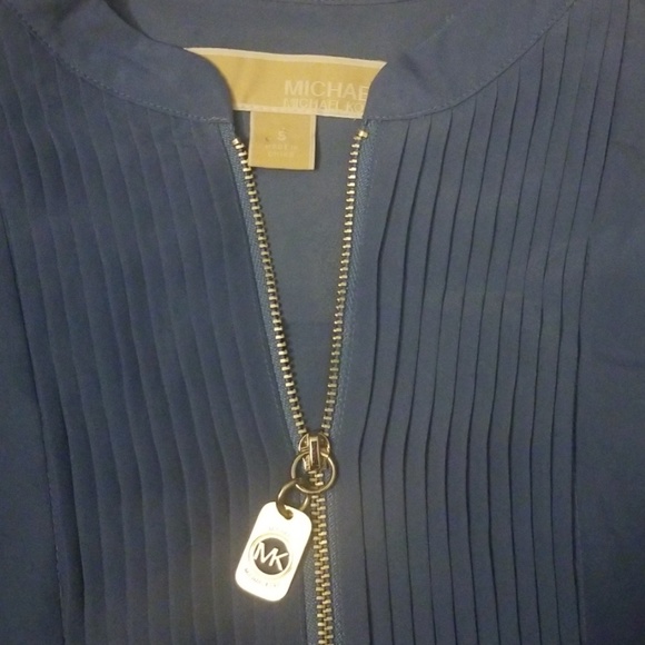 MICHAEL Michael Kors pleated zip front blouse - Picture 6 of 6